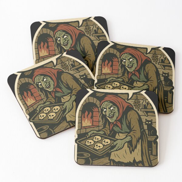 Item preview, Retro Horror Comic Art – Funny Baba Yaga Witch Baking Cookies Sticker designed and sold by JacobKAurumhead.