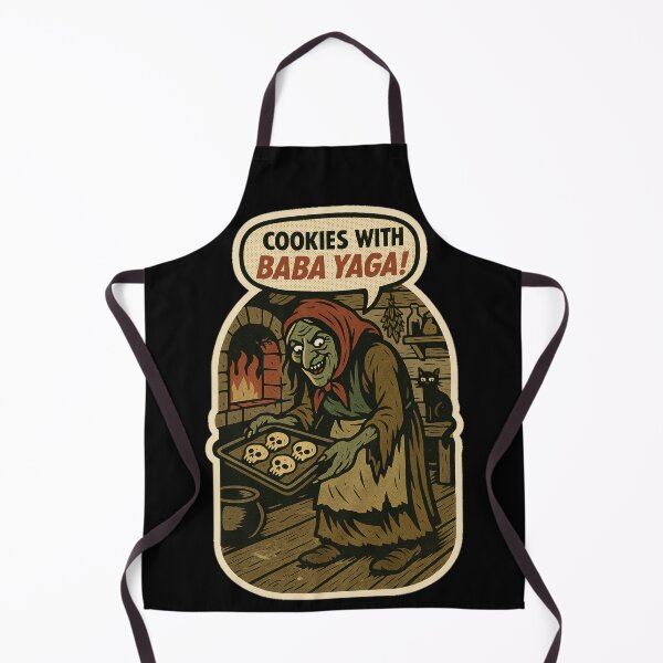Item preview, Retro Horror Comic Art – Funny Baba Yaga Witch Baking Cookies Sticker designed and sold by JacobKAurumhead.