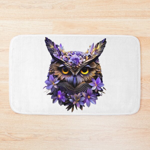 Item preview, Geometric Owl – Brown, Silver & Gold Tones with Light Purple Floral Accents designed and sold by Naturalite19.