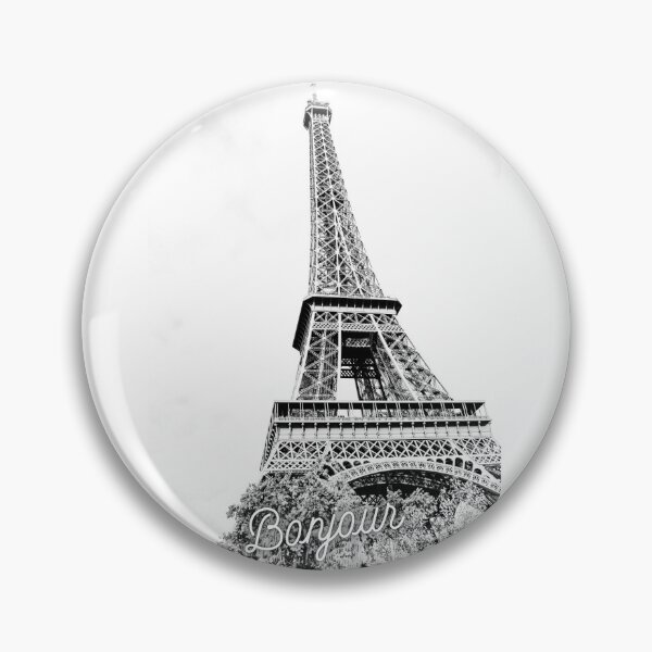 Item preview, Black and White Eiffel Tower Romantic Photograph Paris Bonjour designed and sold by Karo-Vibe87.