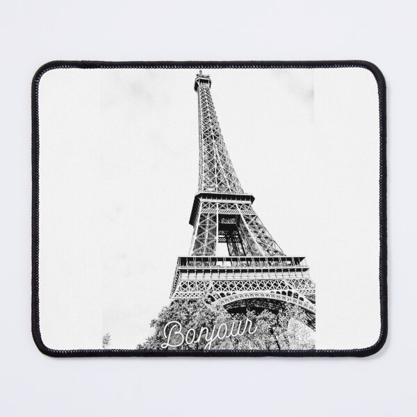 Item preview, Black and White Eiffel Tower Romantic Photograph Paris Bonjour designed and sold by Karo-Vibe87.