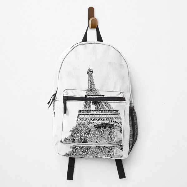 Item preview, Black and White Eiffel Tower Romantic Photograph Paris Bonjour designed and sold by Karo-Vibe87.