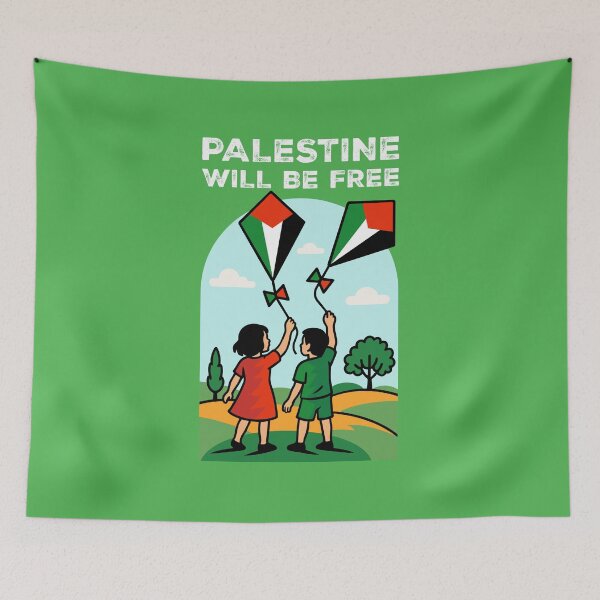 Item preview, Palestine Will Be Free Kite Painting - Kids Flying Colorful Kites Art designed and sold by PawDrama.