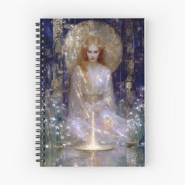 Item preview, Brigid Celtic Goddess of Fire and Poetry - Sacred Flame Fantasy Art designed and sold by All Souls Dream.