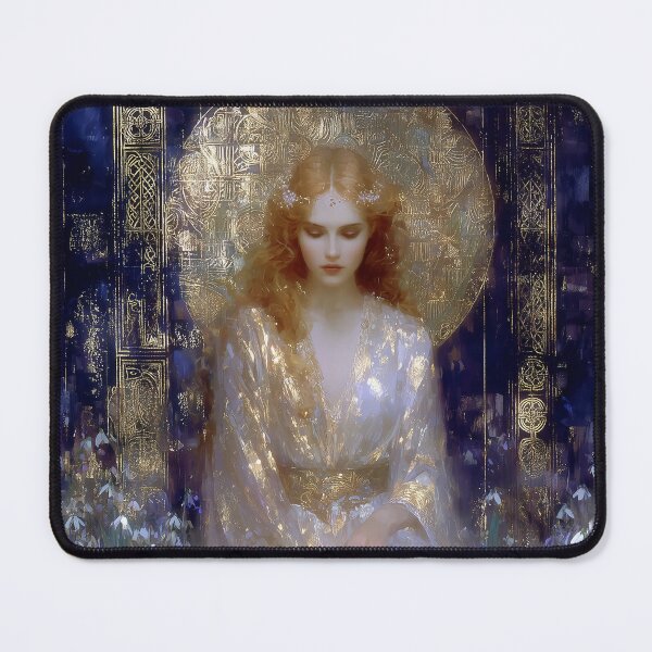 Item preview, Brigid Celtic Goddess of Fire and Poetry - Sacred Flame Fantasy Art designed and sold by All Souls Dream.