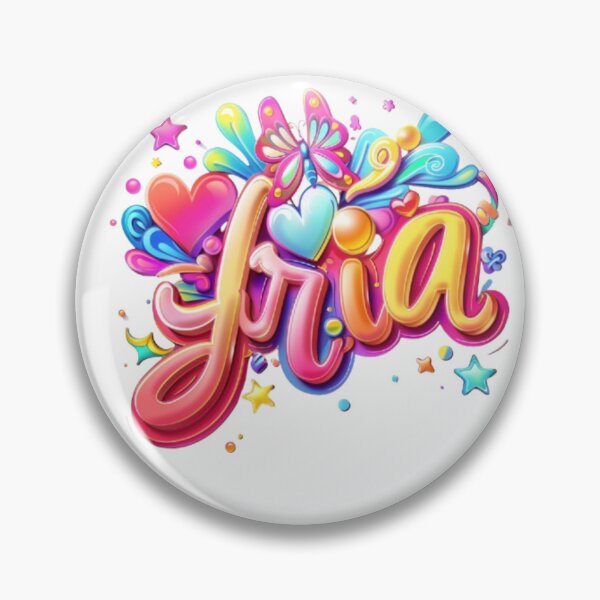 Item preview, Aria – Colorful 3D Name Design with Hearts and Butterfly designed and sold by AlexLineArt.