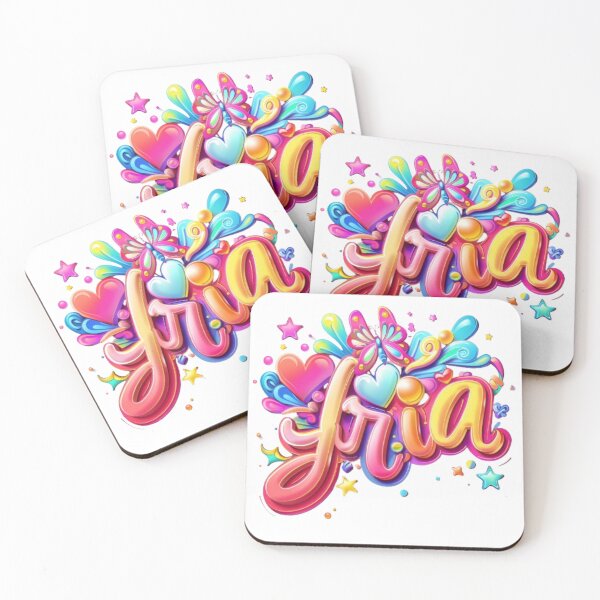 Item preview, Aria – Colorful 3D Name Design with Hearts and Butterfly designed and sold by AlexLineArt.