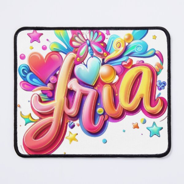 Item preview, Aria – Colorful 3D Name Design with Hearts and Butterfly designed and sold by AlexLineArt.