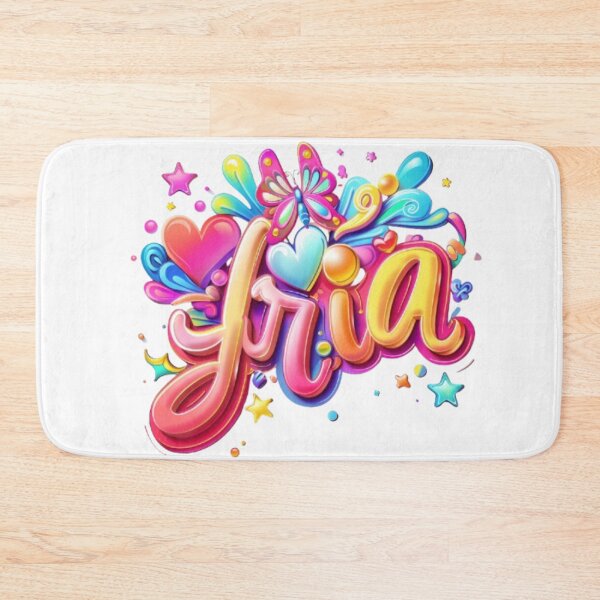 Item preview, Aria – Colorful 3D Name Design with Hearts and Butterfly designed and sold by AlexLineArt.