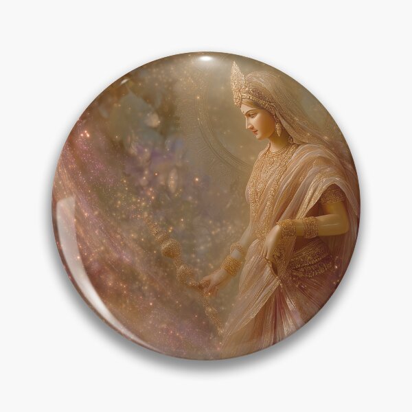Item preview, Divine Goddess Durga Sparkling Portrait - Navaratri Gold Spiritual Art designed and sold by All Souls Dream.