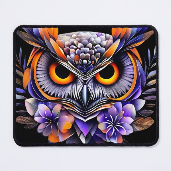 Item preview, Owl Head – Orange, Silver & Gold with Floral Accents for Nature Lovers designed and sold by Naturalite19.
