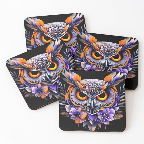 Item preview, Owl Head – Orange, Silver & Gold with Floral Accents for Nature Lovers designed and sold by Naturalite19.
