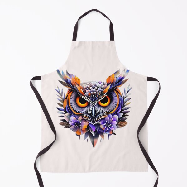 Item preview, Owl Head – Orange, Silver & Gold with Floral Accents for Nature Lovers designed and sold by Naturalite19.