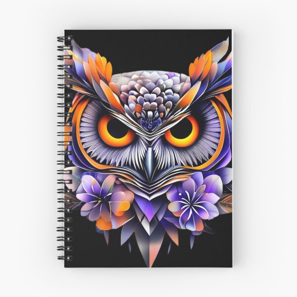 Item preview, Owl Head – Orange, Silver & Gold with Floral Accents for Nature Lovers designed and sold by Naturalite19.