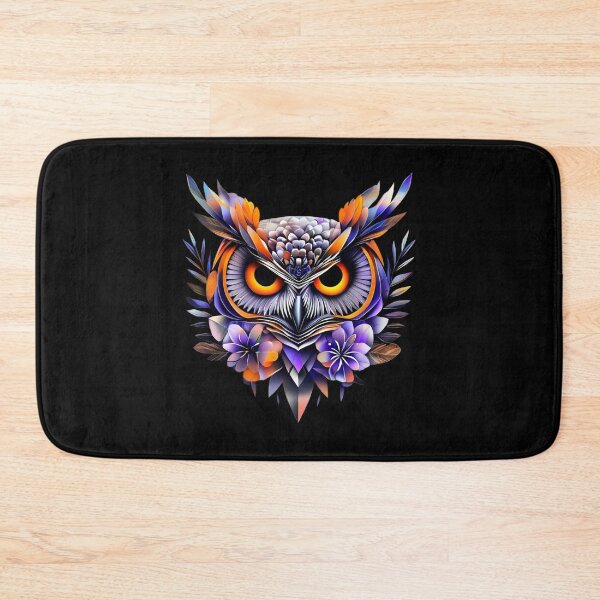 Item preview, Owl Head – Orange, Silver & Gold with Floral Accents for Nature Lovers designed and sold by Naturalite19.