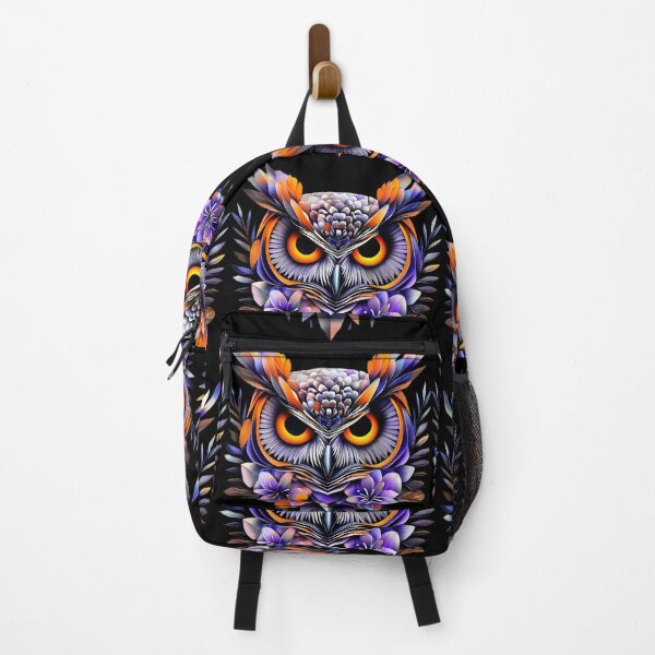 Item preview, Owl Head – Orange, Silver & Gold with Floral Accents for Nature Lovers designed and sold by Naturalite19.