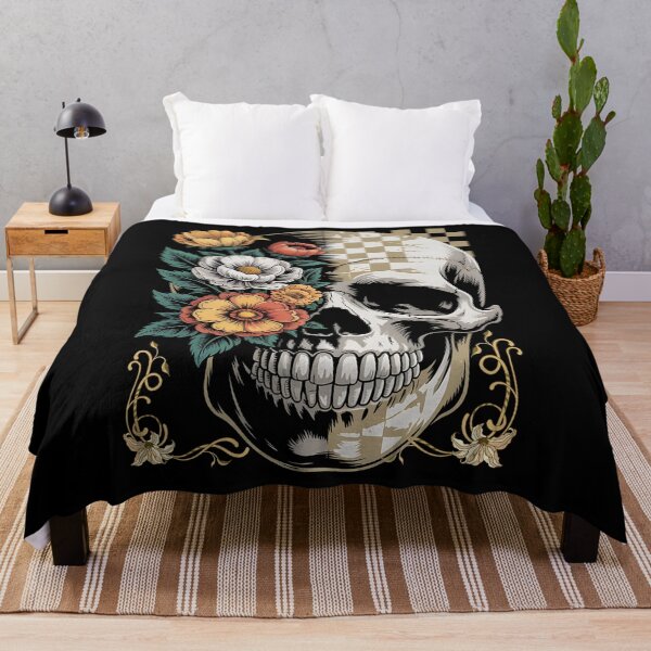 Item preview, Retro Floral Skull Skeleton Vintage Gothic Art designed and sold by ArtByKatti.