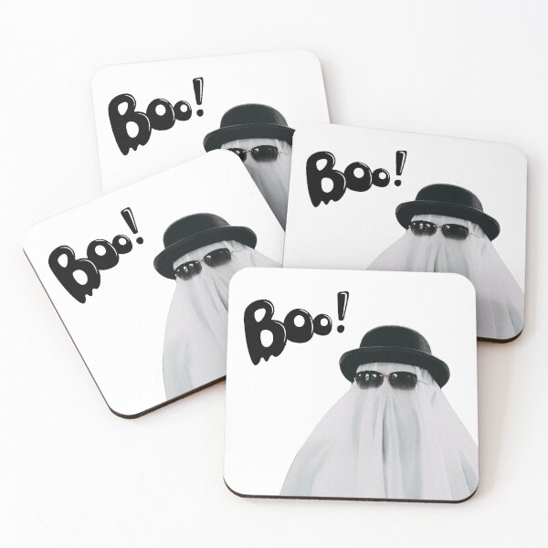 Item preview, Stylish Ghost with Hat and Sunglasses Saying Boo | Funny Halloween Design designed and sold by DailyVibesMerch.