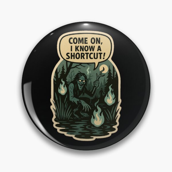 Item preview, Retro Horror Comic Art – Funny Will-o’-the-Wisp Swamp Folklore Shortcut Sticker designed and sold by JacobKAurumhead.