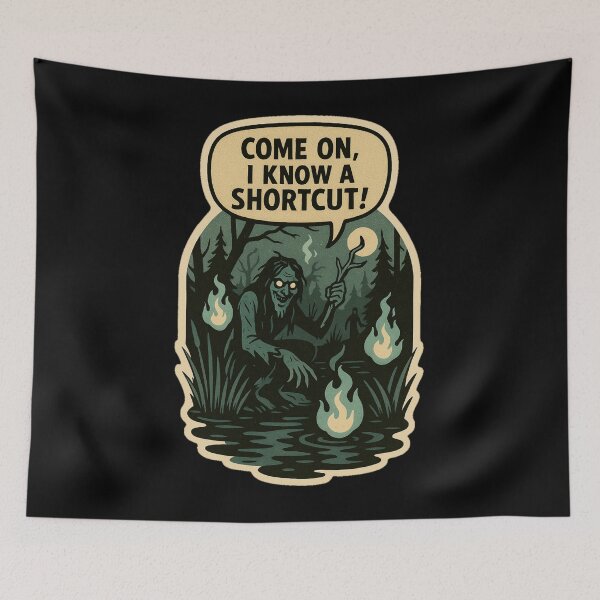 Item preview, Retro Horror Comic Art – Funny Will-o’-the-Wisp Swamp Folklore Shortcut Sticker designed and sold by JacobKAurumhead.