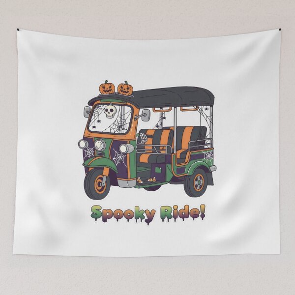 Item preview, Tuk-tuk de Halloween con calabazas. designed and sold by MyHappyArtShop.
