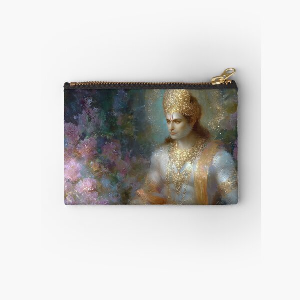Item preview, Lord Hanuman Spiritual Portrait - Divine Gold and Floral Art designed and sold by All Souls Dream.