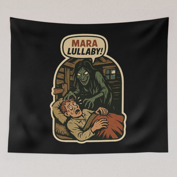 Item preview, Retro Horror Comic Art – Funny Mara Night Demon Lullaby Folklore Sticker designed and sold by JacobKAurumhead.