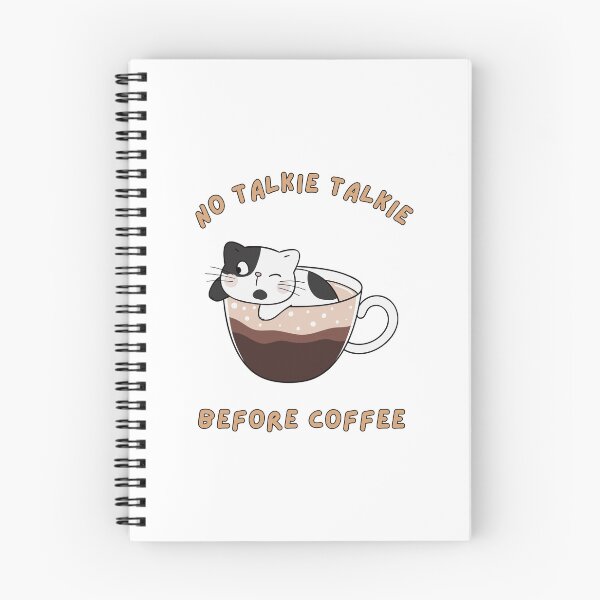 Item preview, No Talkie, Talkie, Before Coffee, Cup Saucer, Cat, Brown Tones designed and sold by AASparksDesigns.