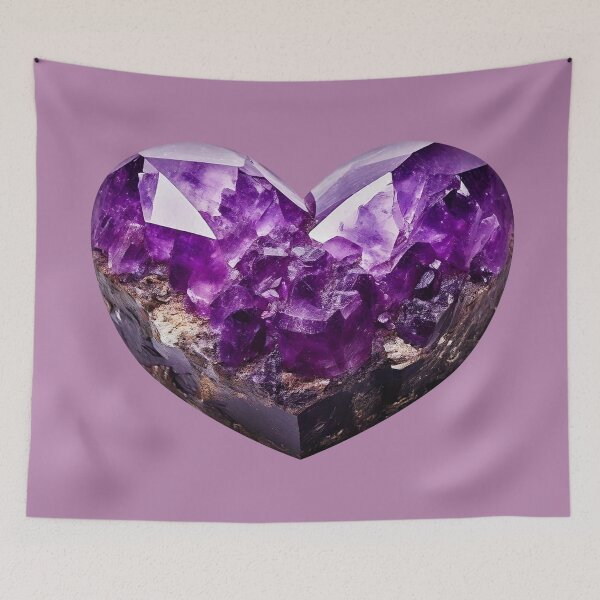 Item preview, February Birthstone - Amethyst Heart Poster designed and sold by fatchairprint.