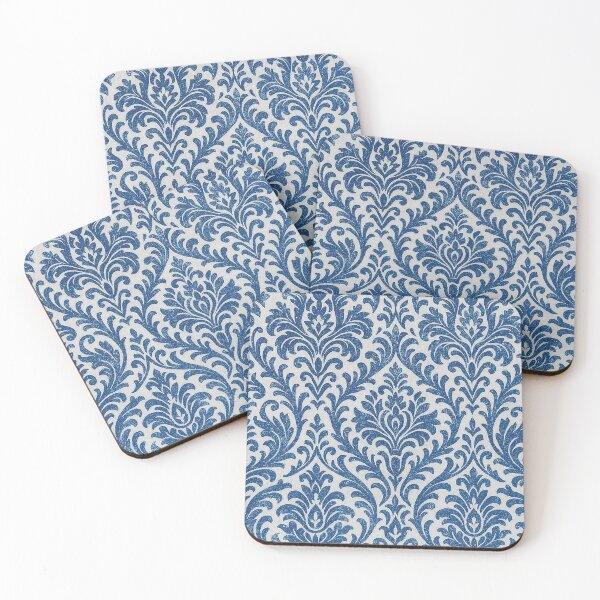 Item preview, Vintage Blue Baroque Pattern  – Elegant Damask Floral Print Design designed and sold by Gold Turtle  Lina.