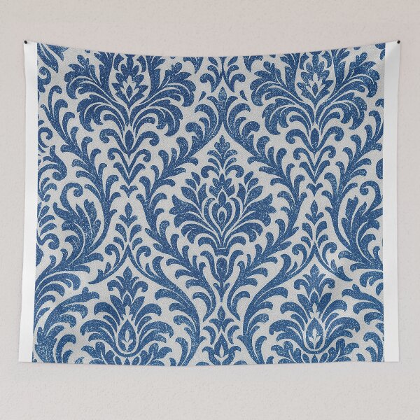 Item preview, Vintage Blue Baroque Pattern  – Elegant Damask Floral Print Design designed and sold by Gold Turtle  Lina.