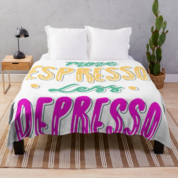 Item preview, More Espresso Less Depresso | Funny Coffee Quote Design designed and sold by DailyVibesMerch.