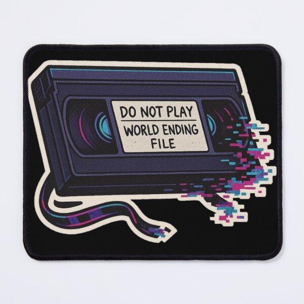Item preview, Retro VHS Horror Sticker – Do Not Play World Ending File Glitch Art designed and sold by JacobKAurumhead.