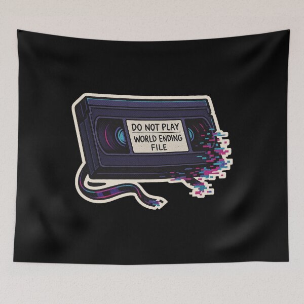 Item preview, Retro VHS Horror Sticker – Do Not Play World Ending File Glitch Art designed and sold by JacobKAurumhead.