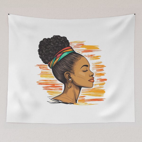 Item preview, Elegant Woman with Colorful Headwrap – Afrocentric Art Portrait designed and sold by DesignArtist.ia.