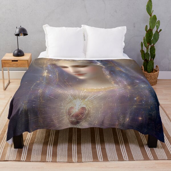 Item preview, Virgin Mary Sacred Heart Luminous Spiritual Devotional Art designed and sold by All Souls Dream.