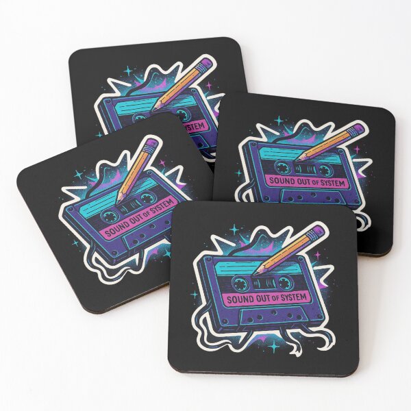 Item preview, Retro Neon Cassette Sticker – Sound Out of System Mixtape with Pencil Glitch Art designed and sold by JacobKAurumhead.