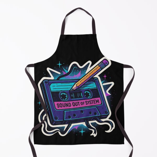 Item preview, Retro Neon Cassette Sticker – Sound Out of System Mixtape with Pencil Glitch Art designed and sold by JacobKAurumhead.