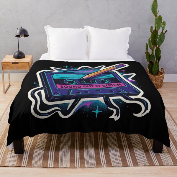 Item preview, Retro Neon Cassette Sticker – Sound Out of System Mixtape with Pencil Glitch Art designed and sold by JacobKAurumhead.