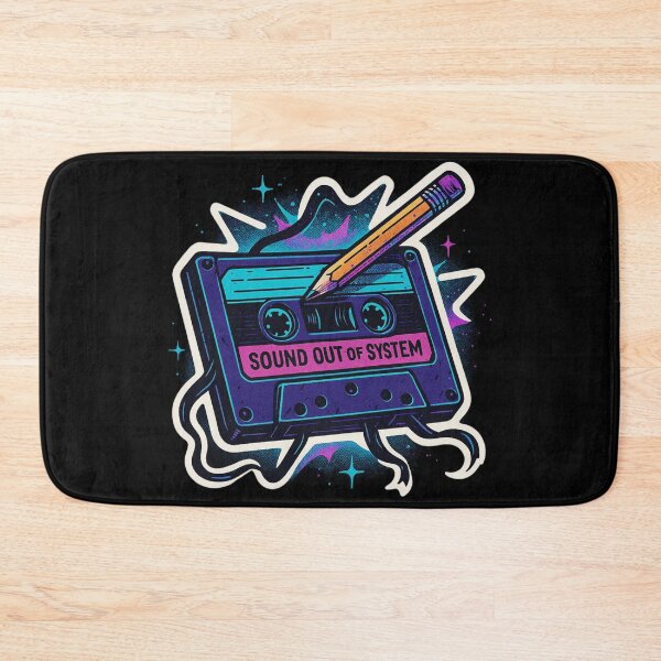 Item preview, Retro Neon Cassette Sticker – Sound Out of System Mixtape with Pencil Glitch Art designed and sold by JacobKAurumhead.