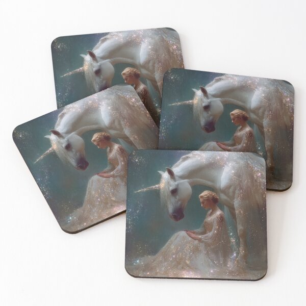 Item preview, Ethereal Queen and Sparkling Unicorn - Celestial Fantasy Art designed and sold by All Souls Dream.