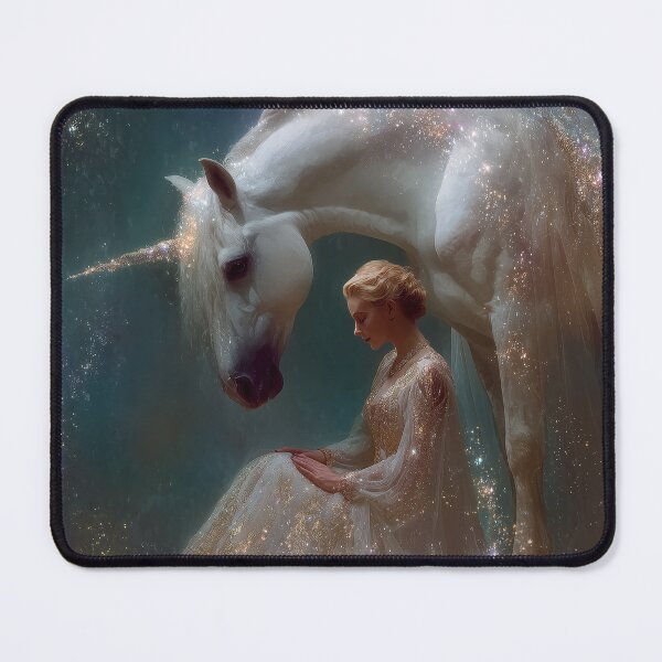 Item preview, Ethereal Queen and Sparkling Unicorn - Celestial Fantasy Art designed and sold by All Souls Dream.