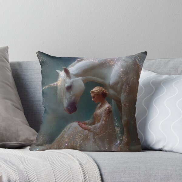 Item preview, Ethereal Queen and Sparkling Unicorn - Celestial Fantasy Art designed and sold by All Souls Dream.