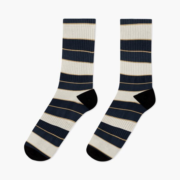 Item preview, Elegant Navy and Cream Stripes with Gold Accents designed and sold by Zenvo.
