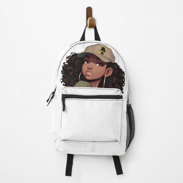 Item preview, Stylish Girl with Curly Hair and Cap – Modern Urban Portrait designed and sold by DesignArtist.ia.