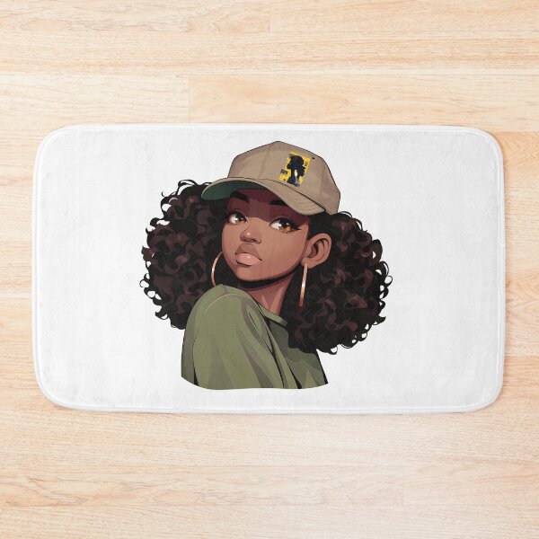 Item preview, Stylish Girl with Curly Hair and Cap – Modern Urban Portrait designed and sold by DesignArtist.ia.