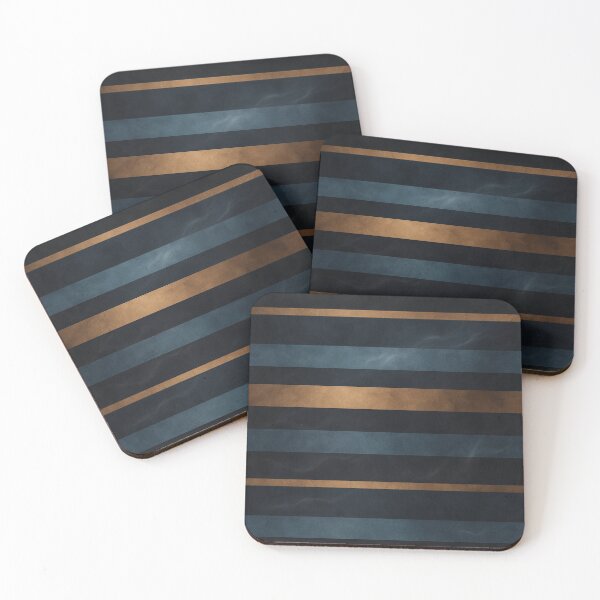 Item preview, Midnight Blue and Bronze Striped Elegance designed and sold by Zenvo.