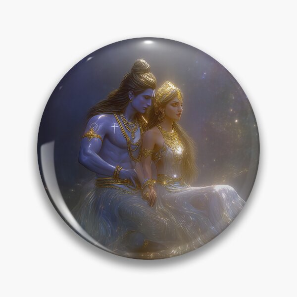 Item preview, Cosmic Embrace of Shiva and Parvati - Hindu Devotional Art designed and sold by All Souls Dream.