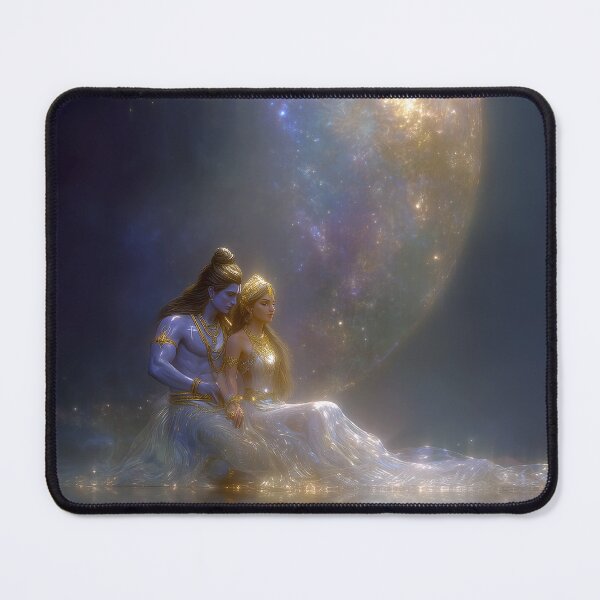 Item preview, Cosmic Embrace of Shiva and Parvati - Hindu Devotional Art designed and sold by All Souls Dream.