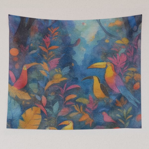 Item preview, Birds That Twirl in Jungle Swirl (v3) designed and sold by SabaMirzique.